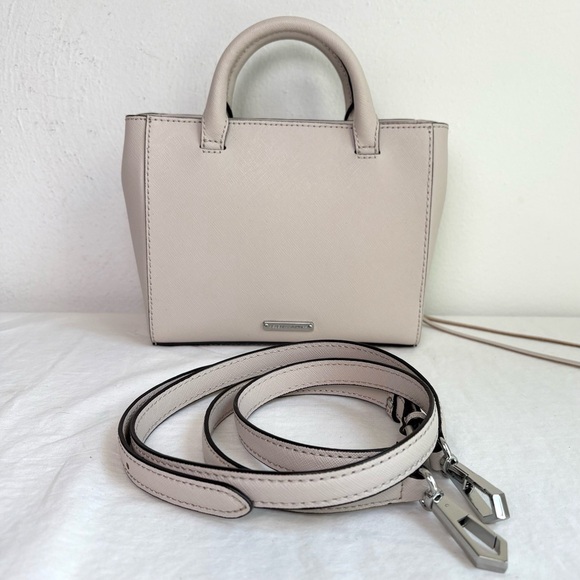 Rebecca Minkoff Handbags - REBECCA MINKOFF Mini Avery Tote Stone Genuine Leather Crossbody Tote Bag